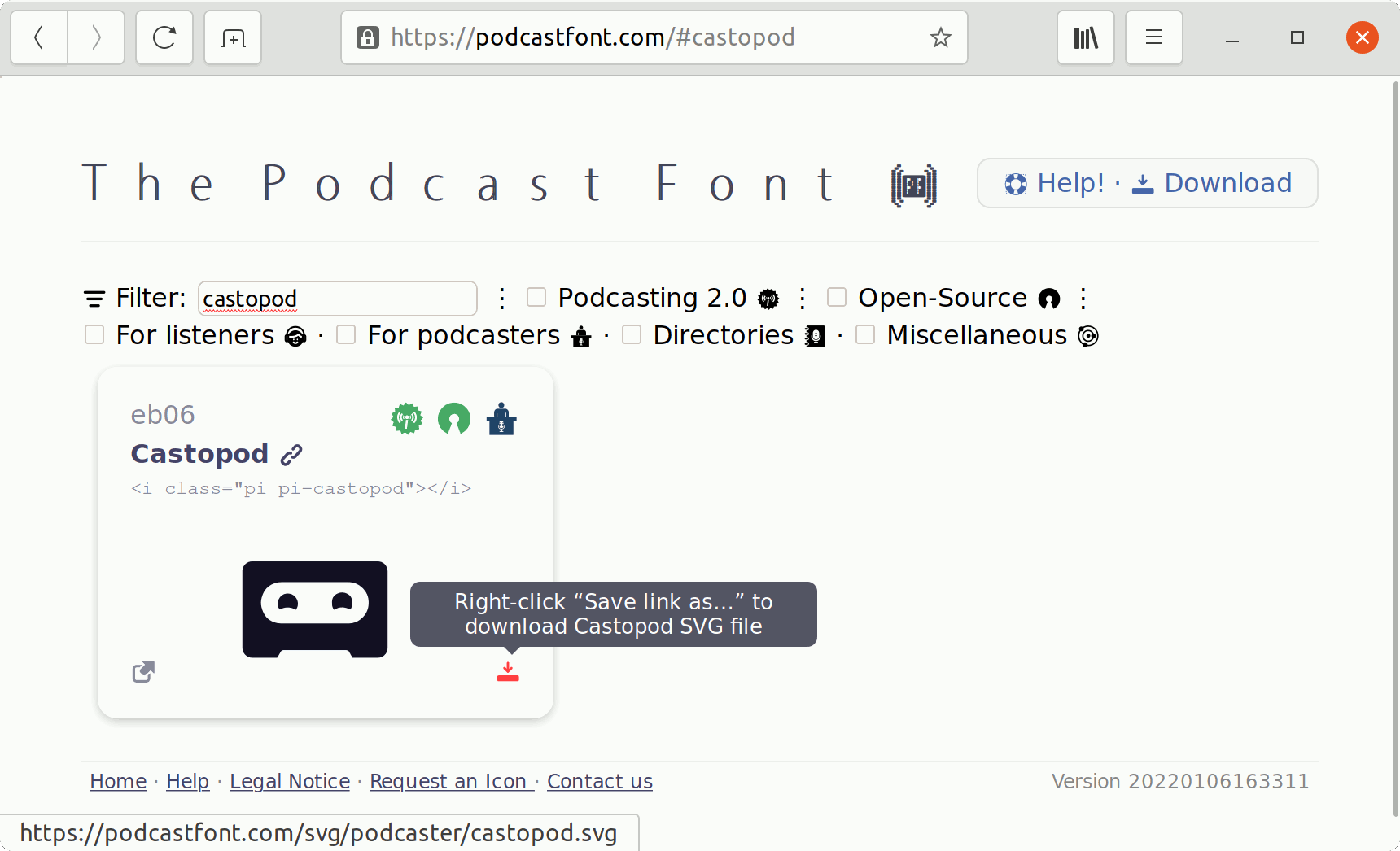 Podcastfont-SaveAs