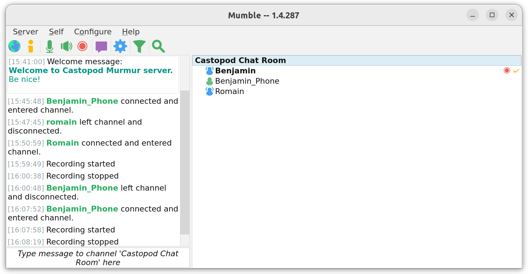 Use Mumble to record a podcast with guests